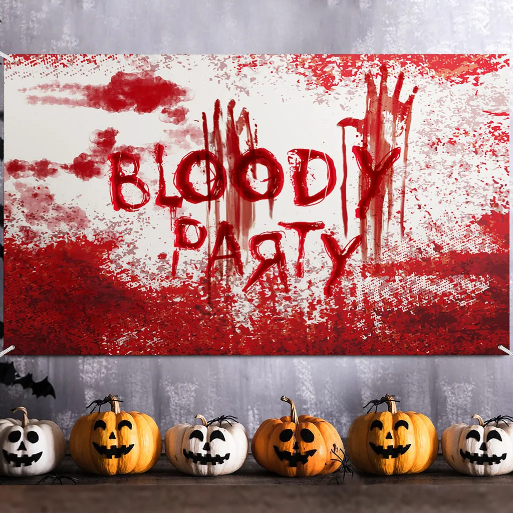 Blood Handprint Wall Door Poster Scary Night Decorative Lightweight Halloween Stickers Window Wall Background