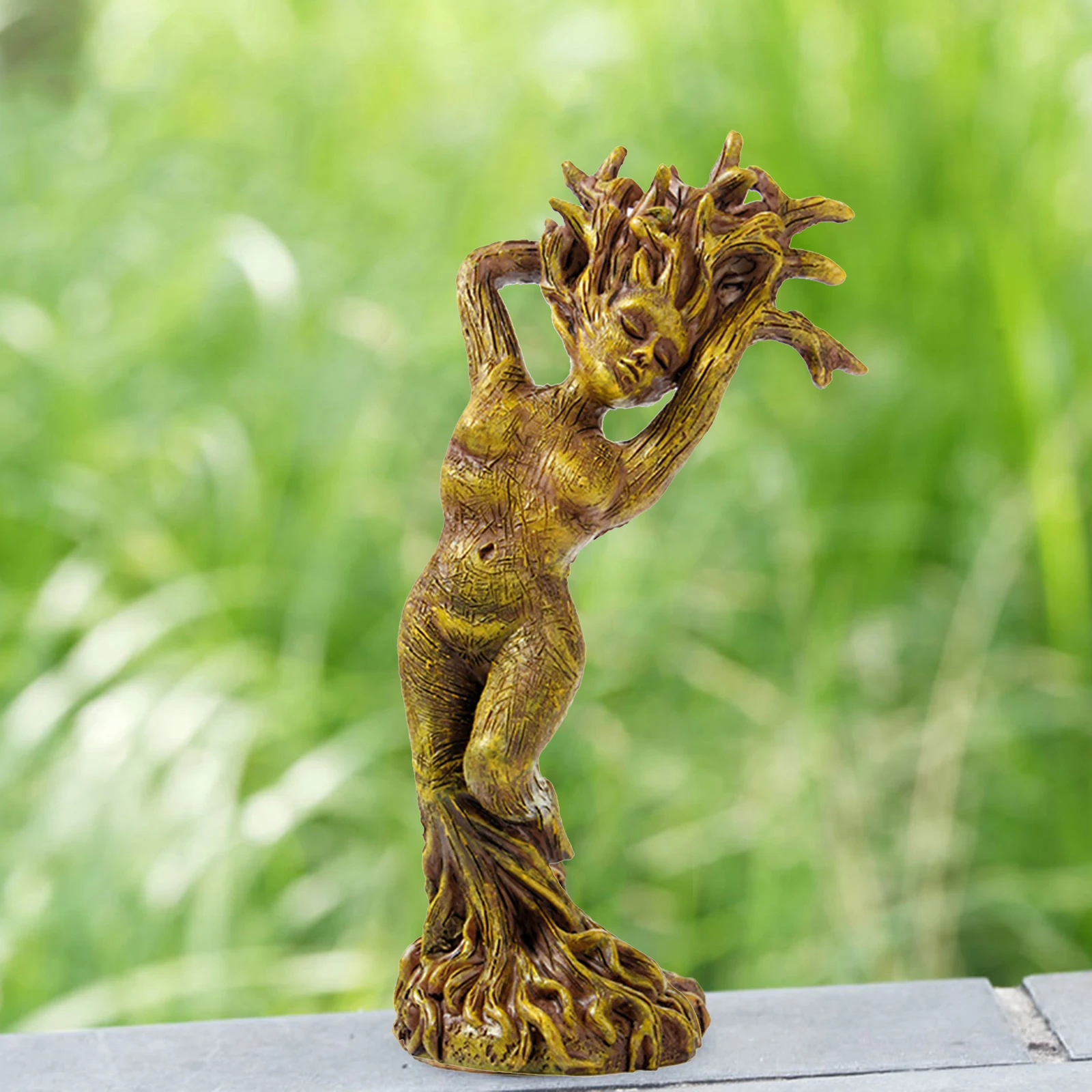 Tree Shaped Resin Forest Statue Crafts Ornament Tree Figurine Garden Decoration Sculpture Home Office Desktop Decor