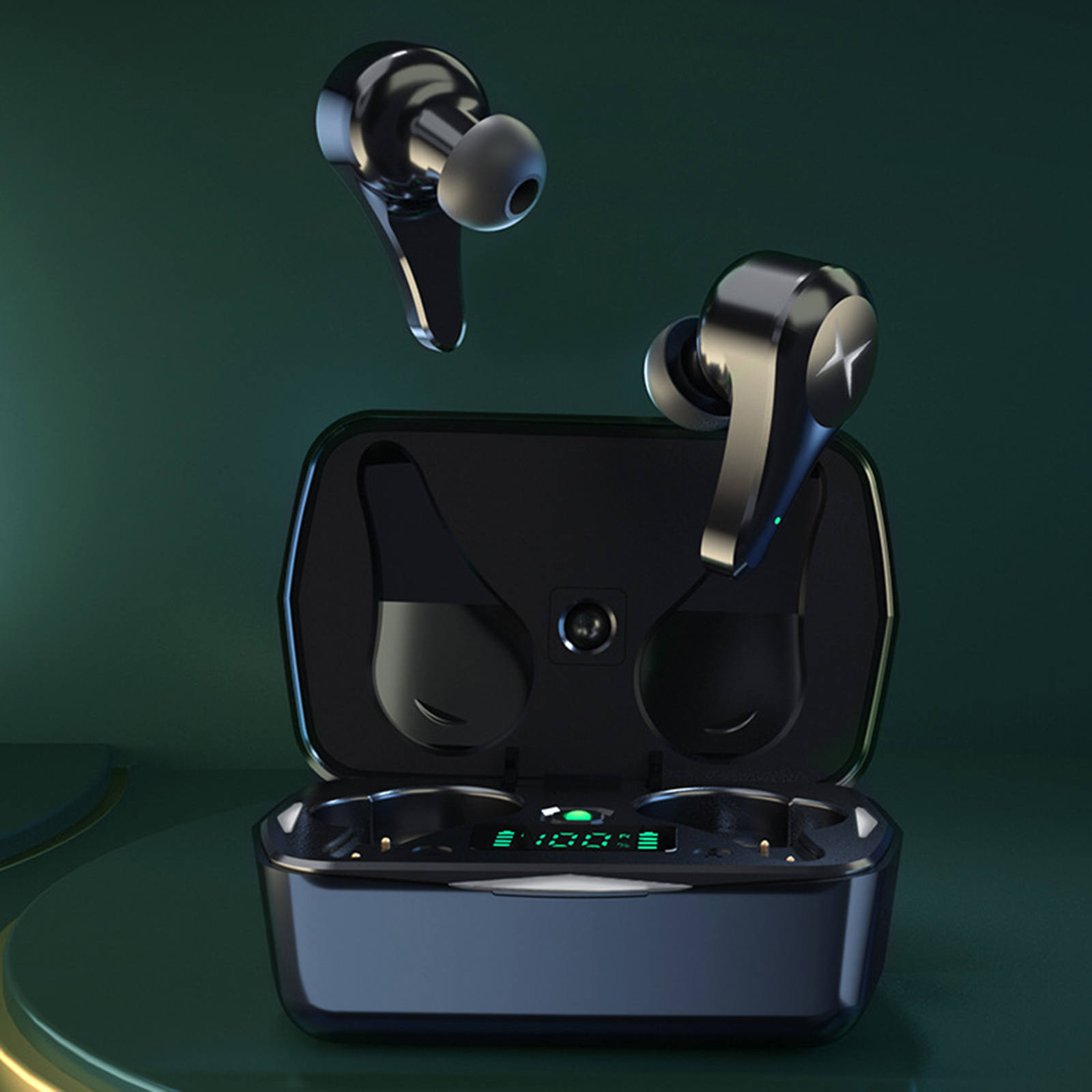 Hg-6 Gaming Headset Bluetooth 5.1 Wireless Multi-Platform Sweatproof Noise Cancelling 300mAh Earpiece for Gym Running Life Sport