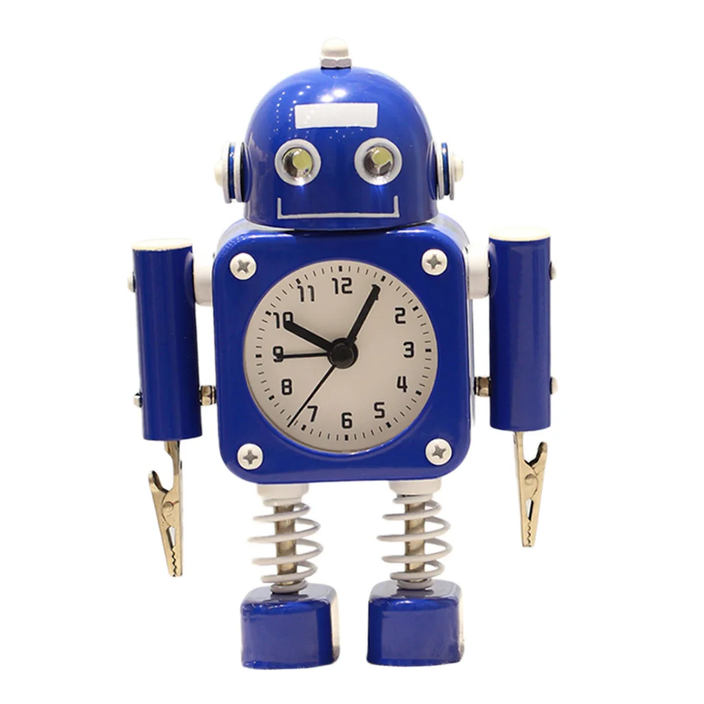 Bedroom Robot Alarm Clock Office Wake-up Clock Decor Ornaments Kids Gifts