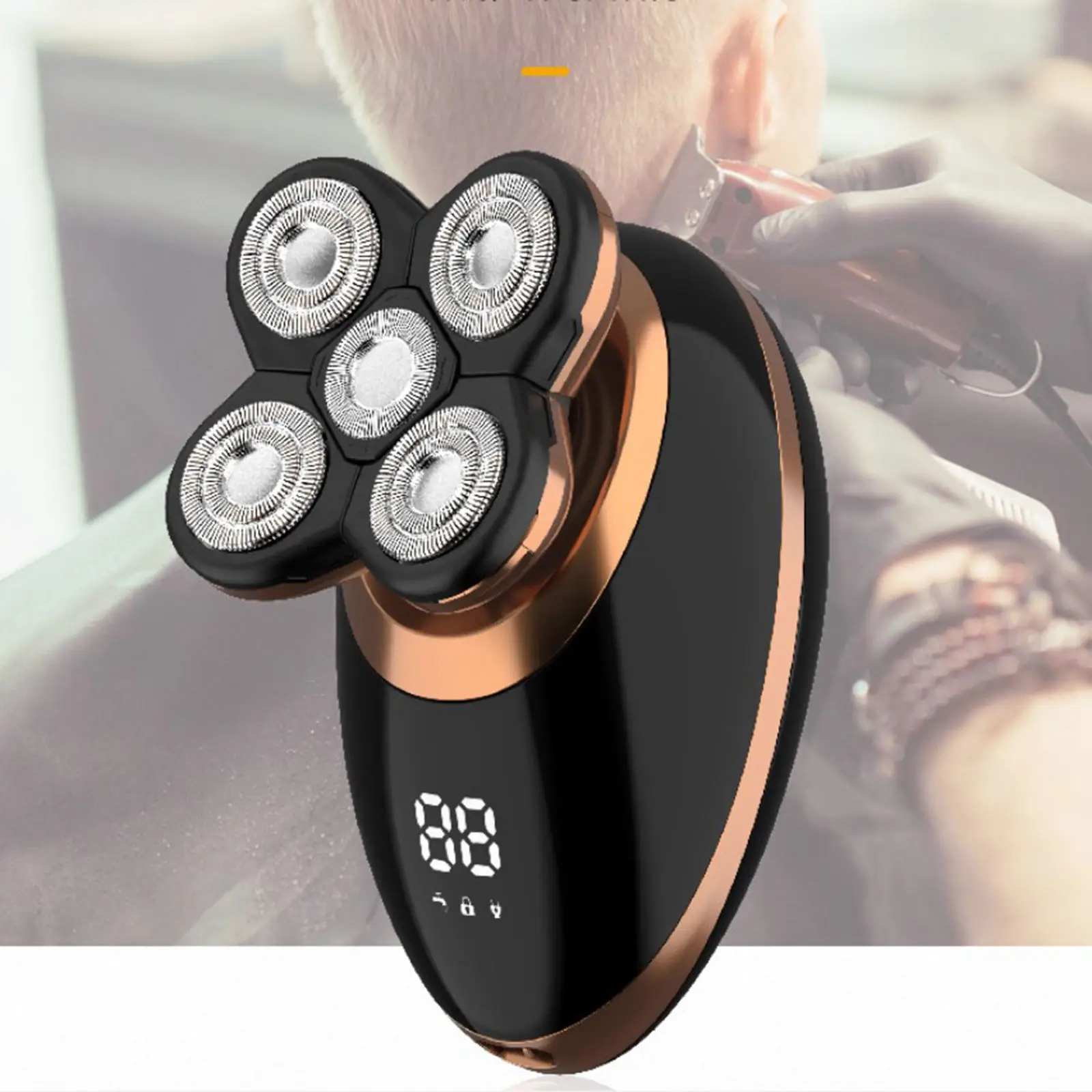 5 IN 1 Electric Shaver for Men USB Rechargeable Bald Head Hair Trimmer Shaving Machine Wet Dry Use LCD display