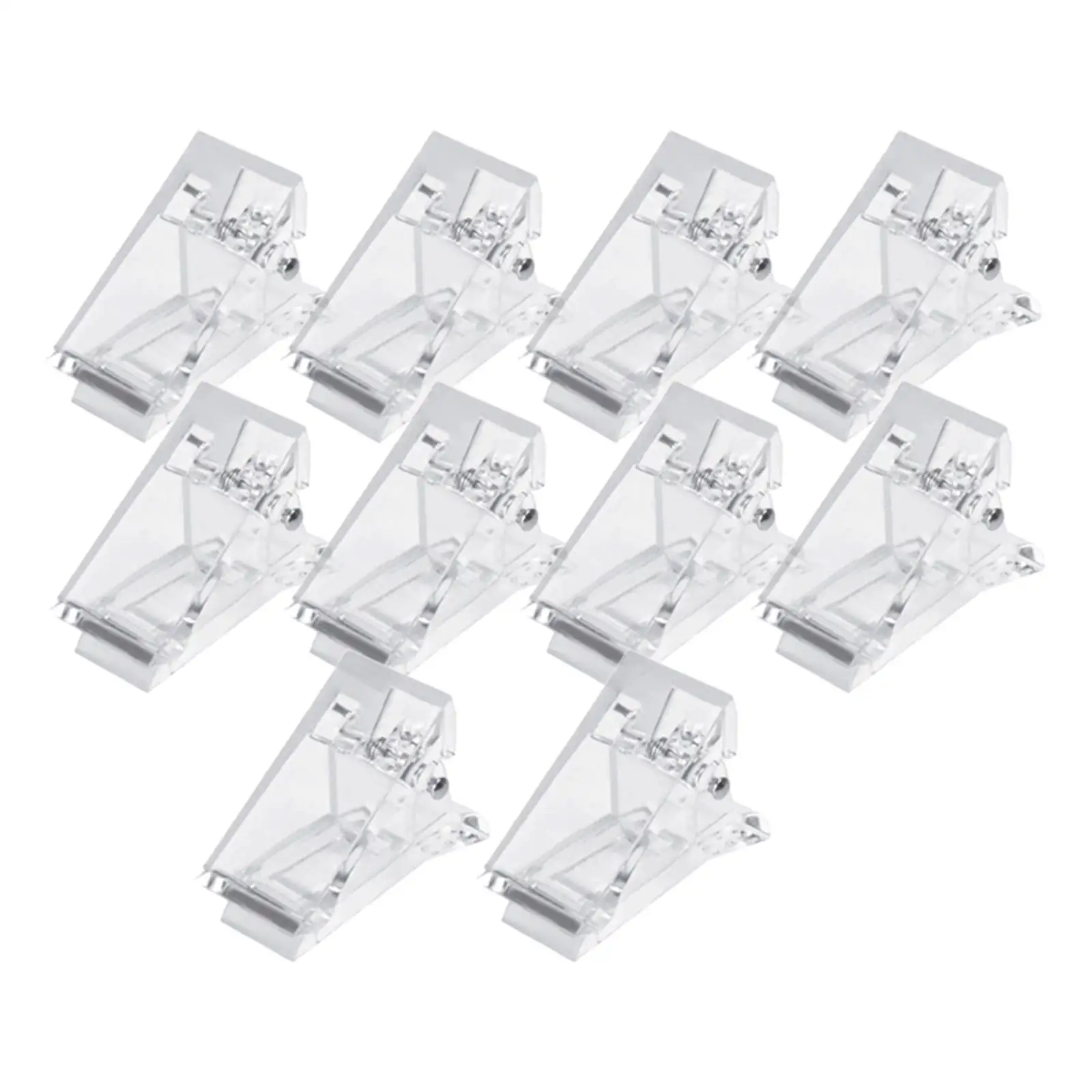 10x Poly Clamp Nail Tips Clip Manicure Extension Clips Tool Clips Gel Quick Building Set Transparent for Salon Home Use