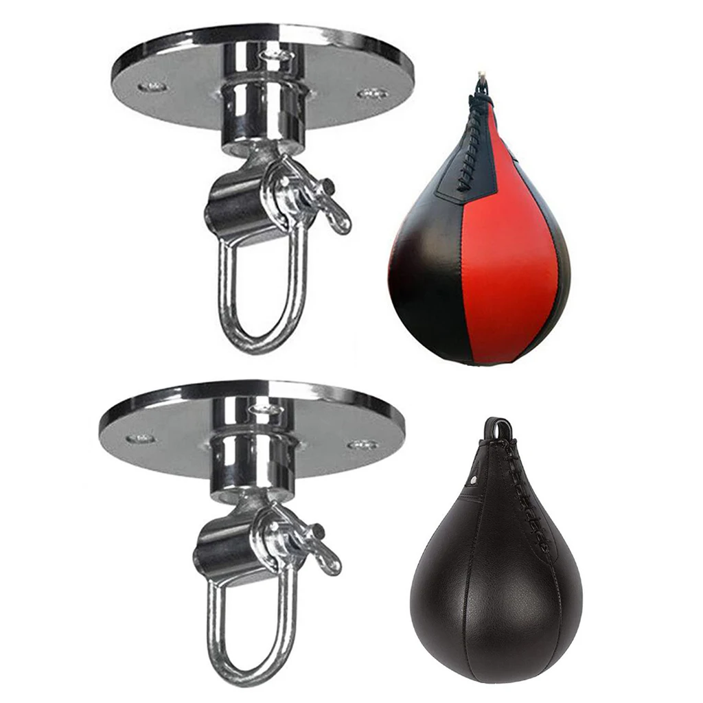 Boxing Training Speedbag, Heavy Duty PU Leather Hanging Swivel Punch Ball Speedball for Boxing MMA Muay Thai Fitness Workout