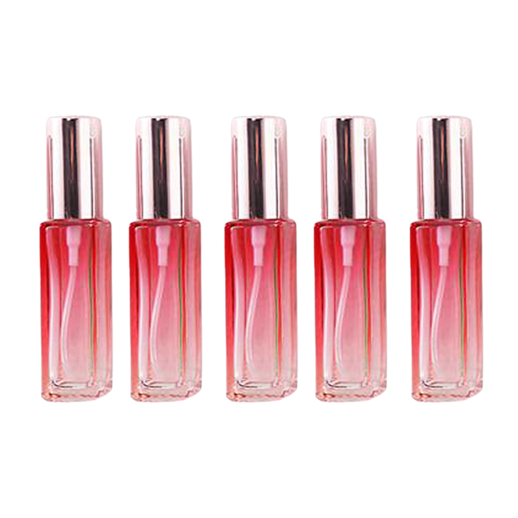 5x 8ml Squared Glass Perfume Spray Bottles with Fine Mist-Empty Jars Cosmetic