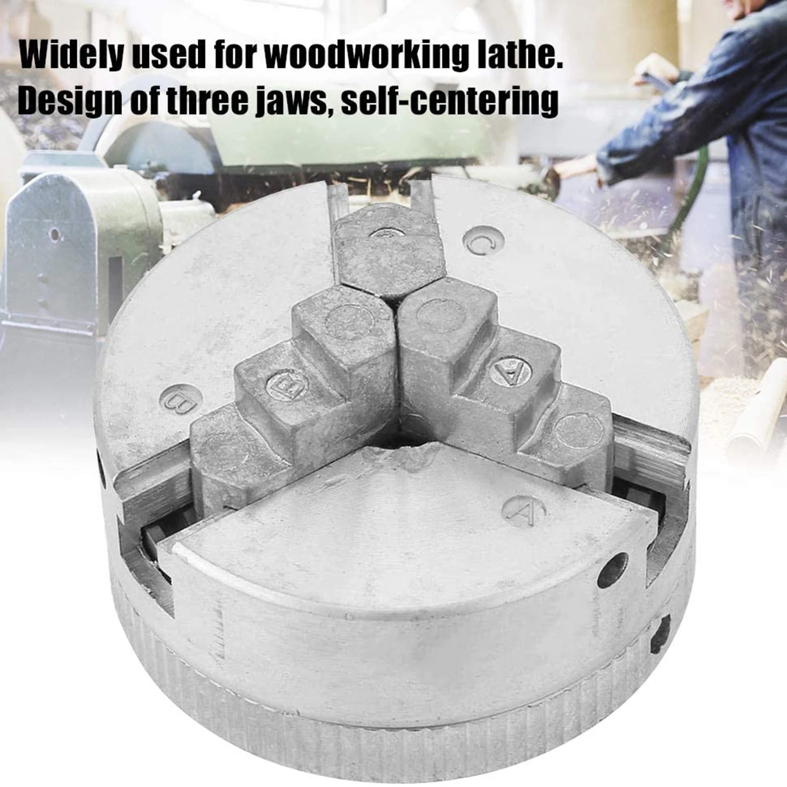 Wear-Resistant 3 Jaw Self-Centering Micro Lathe M14 Mini Lathe Chuck Thread Mount Holder for Milling Drilling Tool