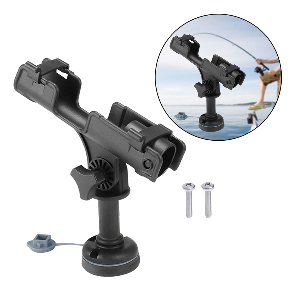 Black 360 Deg Swivel Fishing Rod Holder Seat Supoort Bracket for Kayak Row