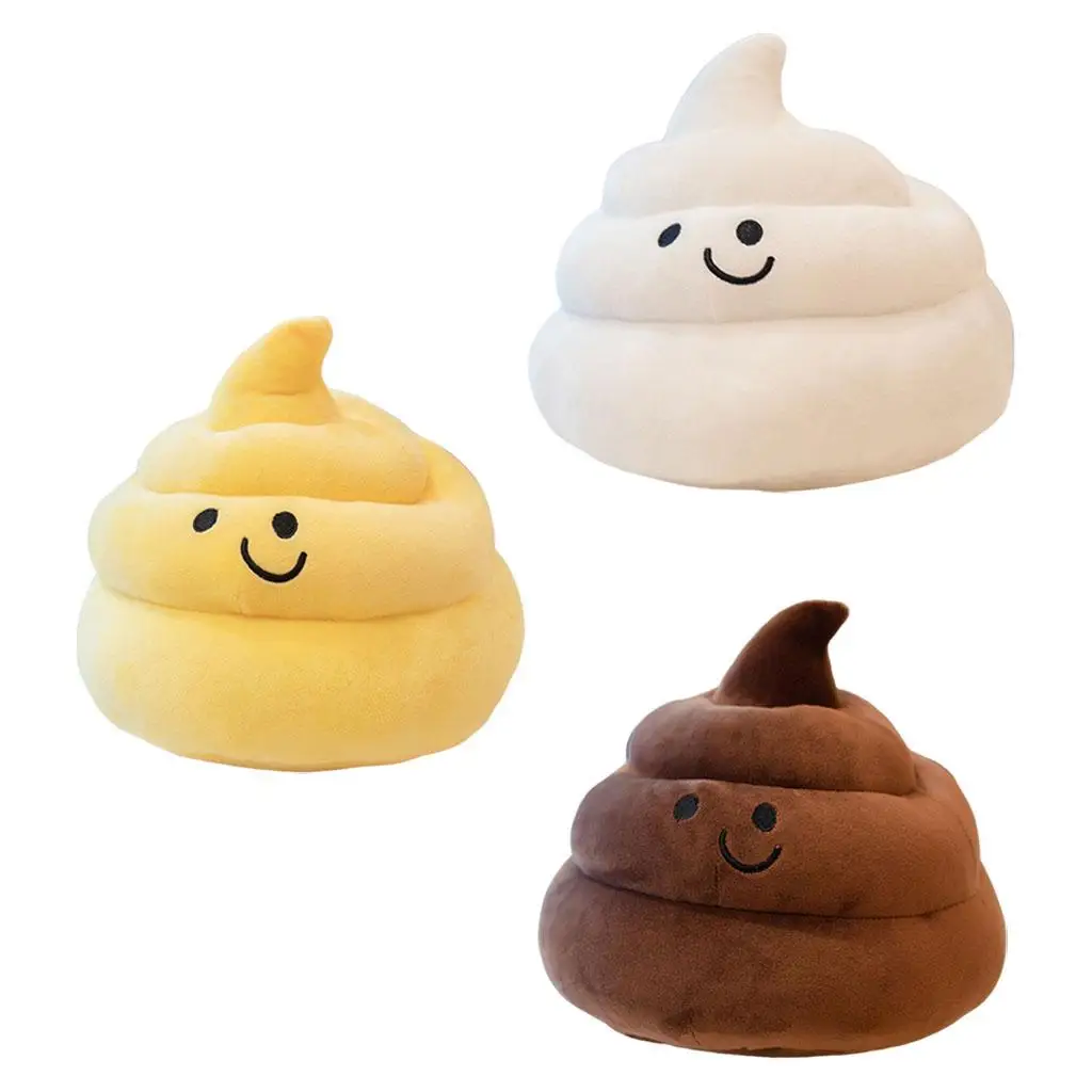 Cute Poop Plush Toy Soft Pillow Poo Shape Stuffed Doll Emoticon Cuddle Huggable Cushion for Home Living Room Decor Birthday Gift