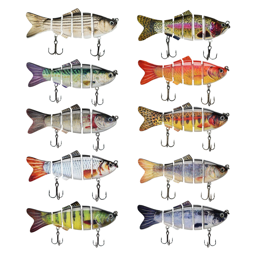 Lead ABS Plastic 3D Fisheye Lifelike Bass Fishing Lure fish tackle Artificial Hard Bait Swimbait with Sharp Hooks