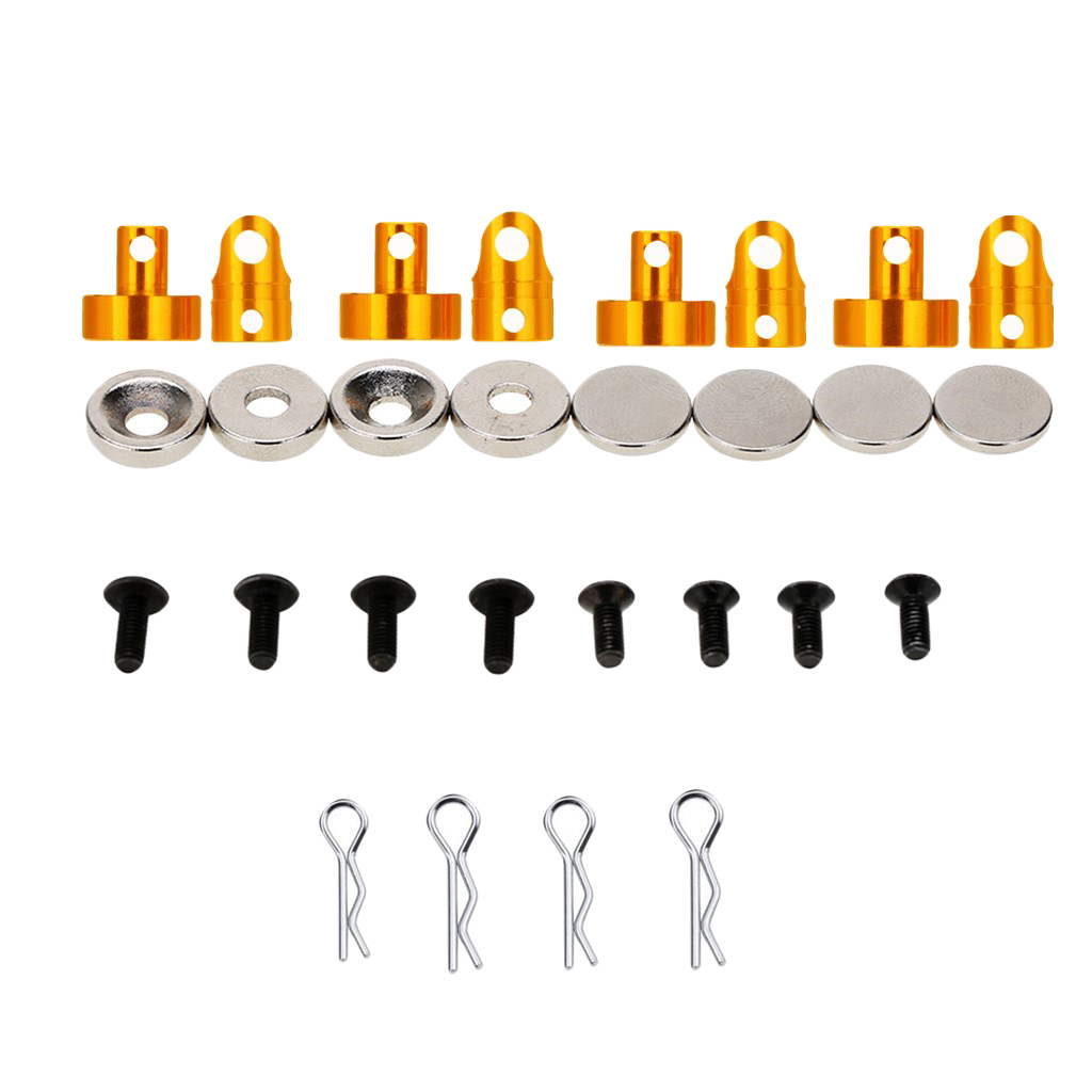 4Pcs Magnetic RC Car Vehicle Body Column Clips Metal 1:10 RC Car Part Kit