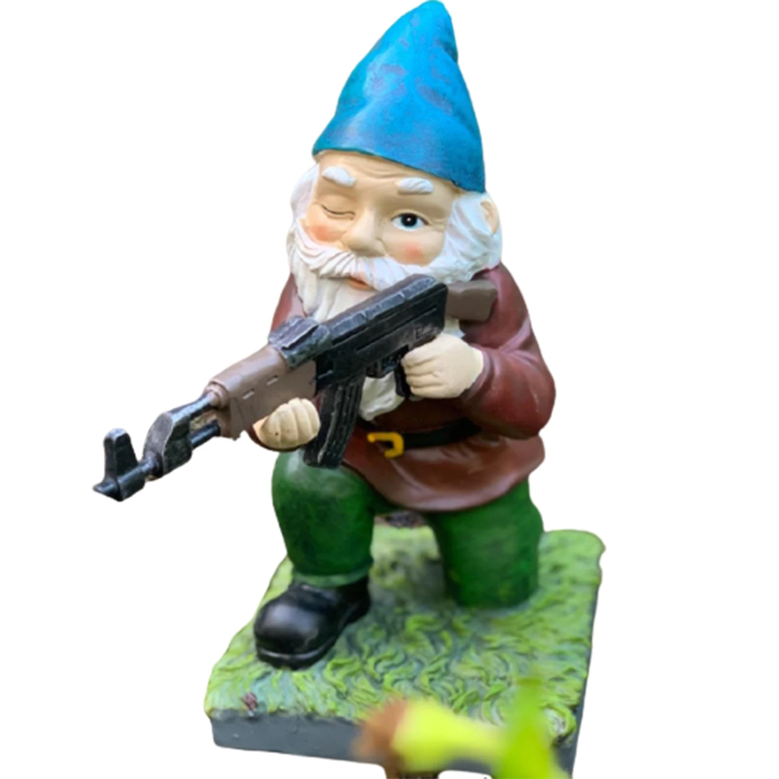 Funny Army Garden Gnome Statue Resin Home Lawn Ornament Figure Sculpture Decor 