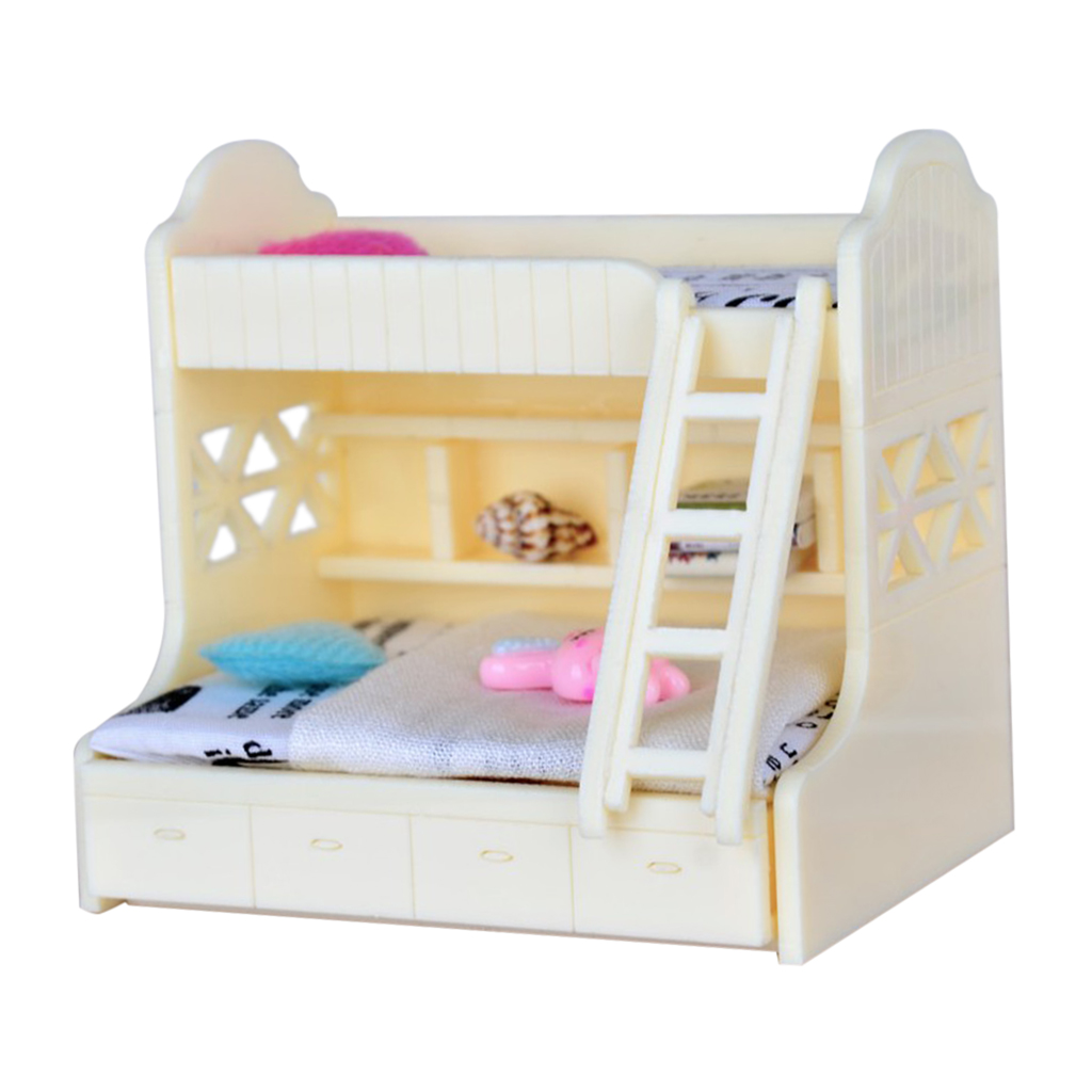 Lovely Doll House Furnishings Bunk Bed, Dollhouse Bedroom Supplies Assembly