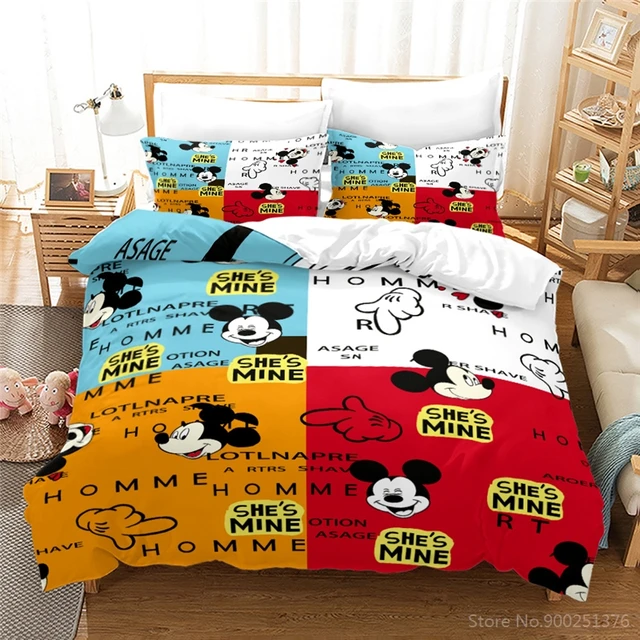 Children Cartoon Disney Mickey Mouse Minnie Mouse 3d Duvet Cover Pillowcase  Bedding Sets for Boys Girls Kids Adult Home Decor - AliExpress