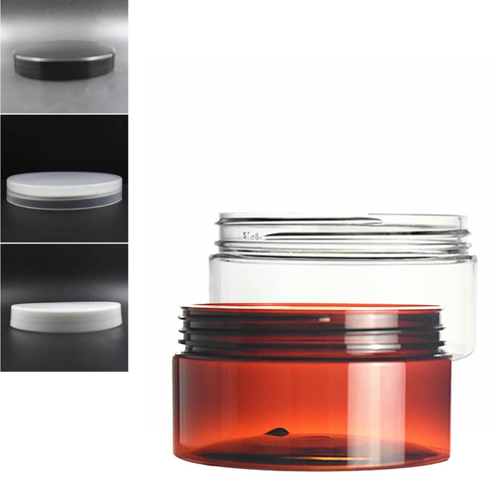 Best of 150ml 200ml / 250g 300g Clear / amber Plastic Round Pet Jar Container With Aluminum / plastic Cap Lid For Cosmetic, food, Packaging, Reviews & Tips