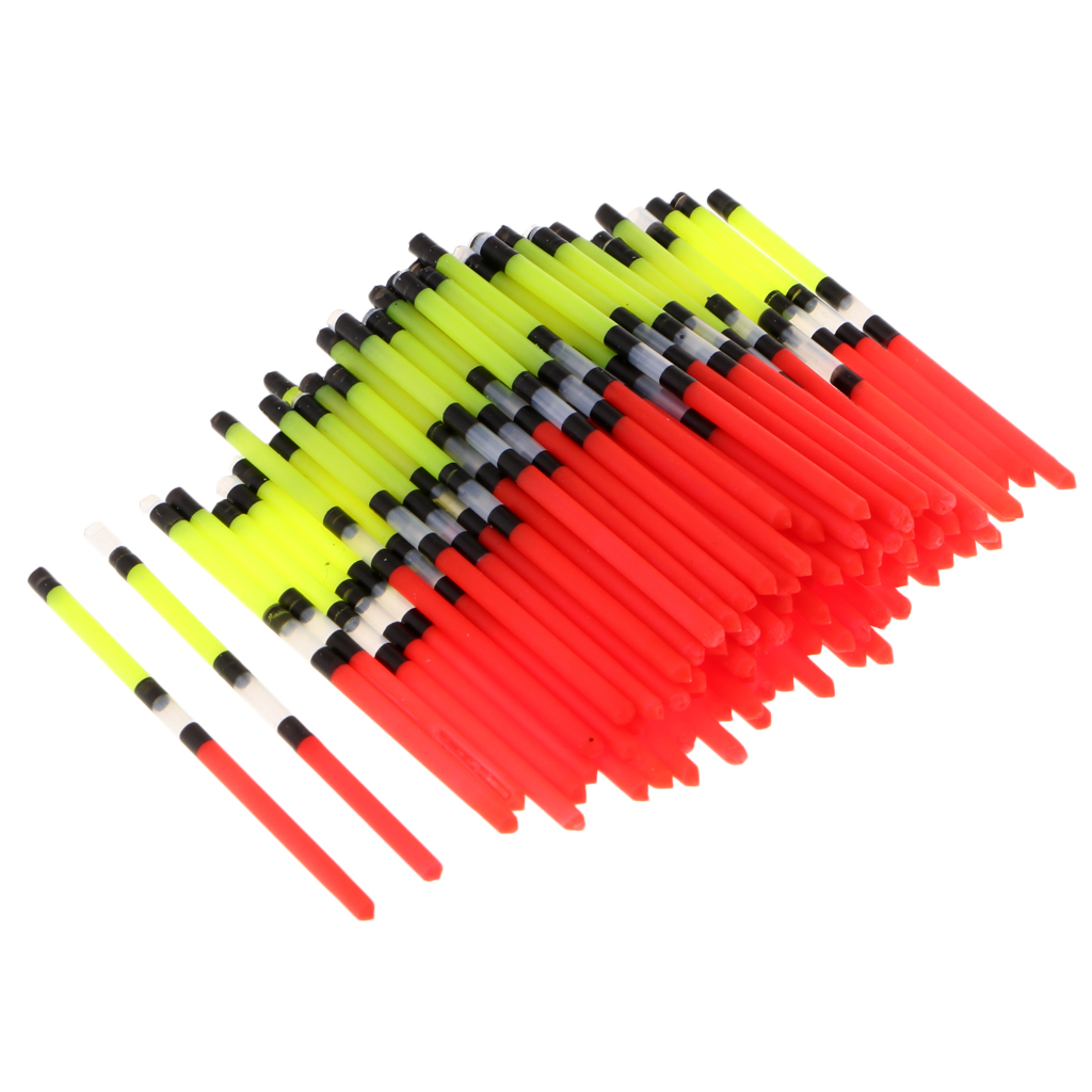 100x Plastic Fishing Floats Vertical Buoy Long Tail Fishing Float Floating Tube