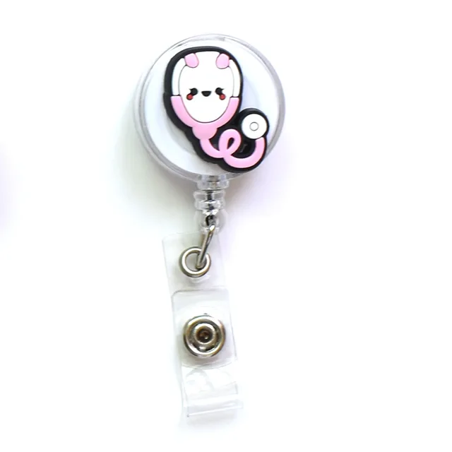 New 1 Piece High Quality Silicone Retractable Doctor Nurse Badge Holder Reel  Cute Cartoon ID Card Holder Keychains - AliExpress