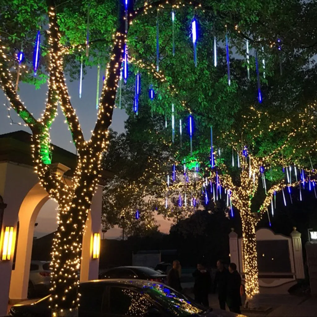 30cm Led Lights Shower Rain Led String Lights Street Garlands Christmas Tree  Decorations For Outdoor New Year Fairy Garden Light - Led Strip - AliExpress