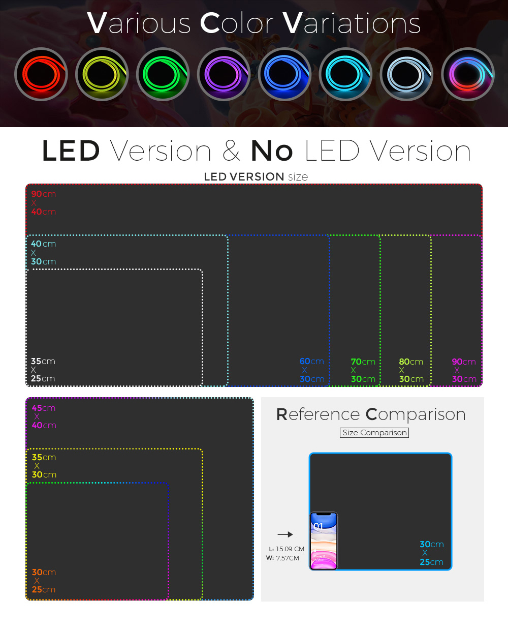 Rgb Led Gaming Mouse Pad Waterproof Large Keyboard Desk Mat_voghion.com