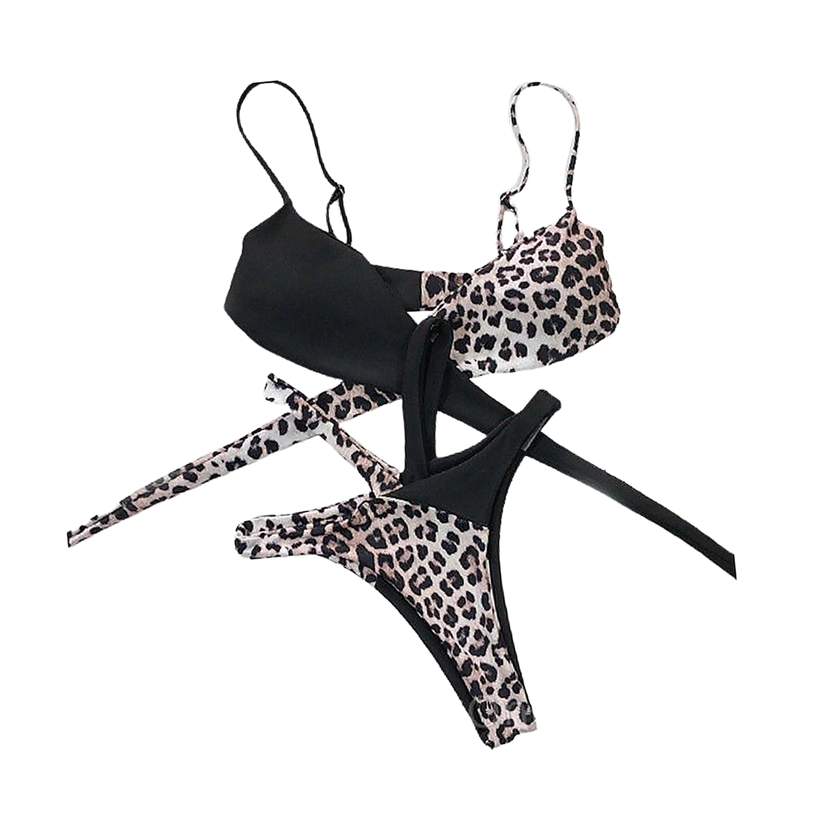 Womens Bikini Leopard Print Swim Suit Female Travel Photographing Swimwear