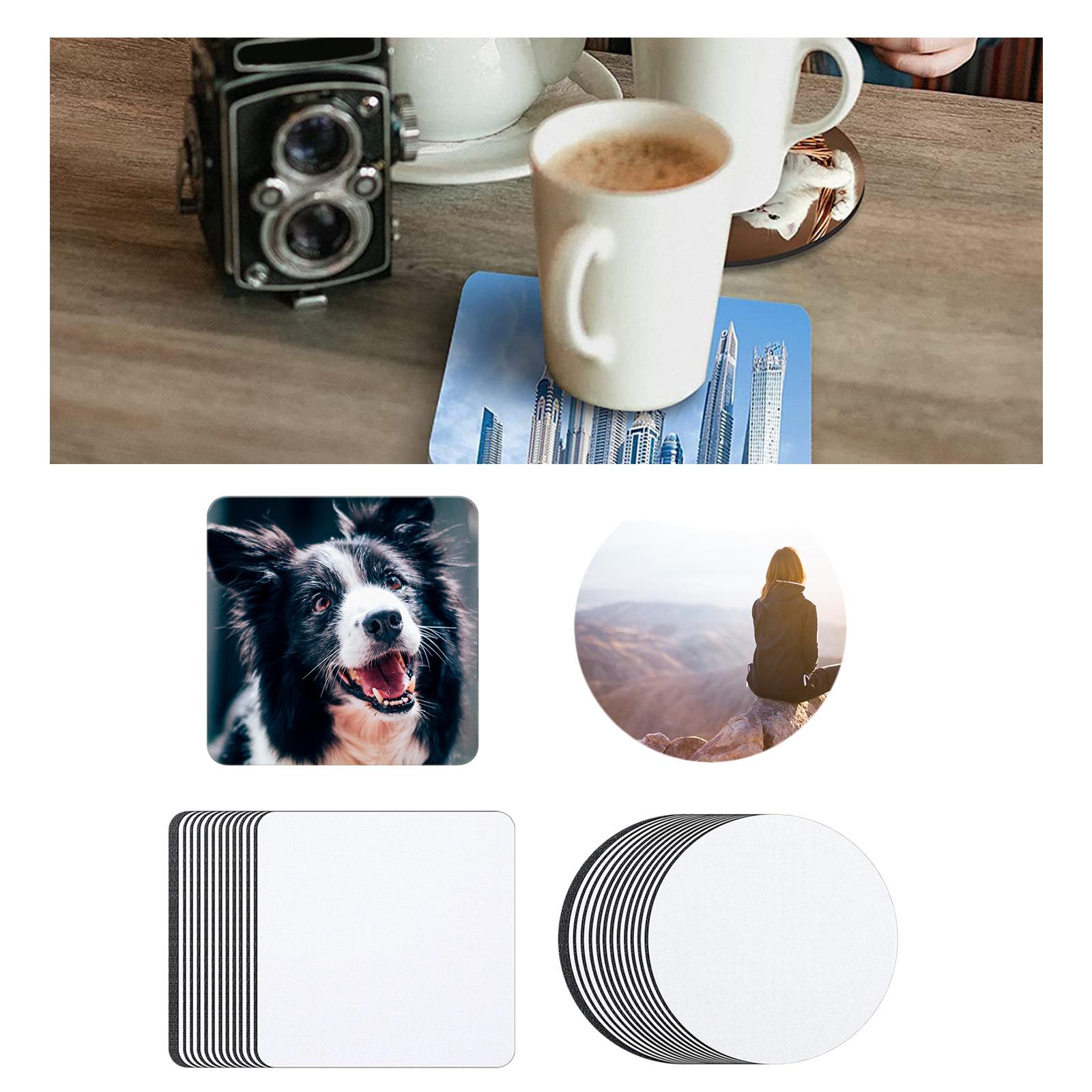 24pcs Round Sublimation Blank DIY Customized MDF Square Coaster Hardboard Coaster Sublimation Coaster Blank Coaster