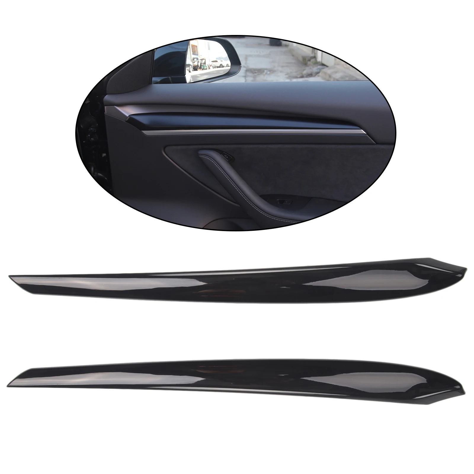 Car Door Inner Panel Molding Trim, Door Cover Trim, Designed for Tesla Model 3/Y Auto Accessories Interior Modification Styling