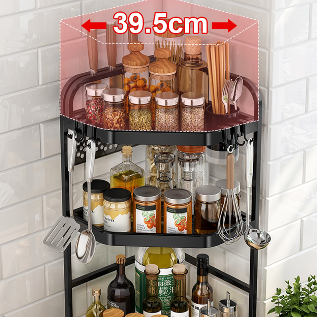 Scaffale angolare per cucina scaffale per treppiede scaffale per condimento  Mesa angolo scaffale per appendere a parete senza punzonatura ripiano -  AliExpress