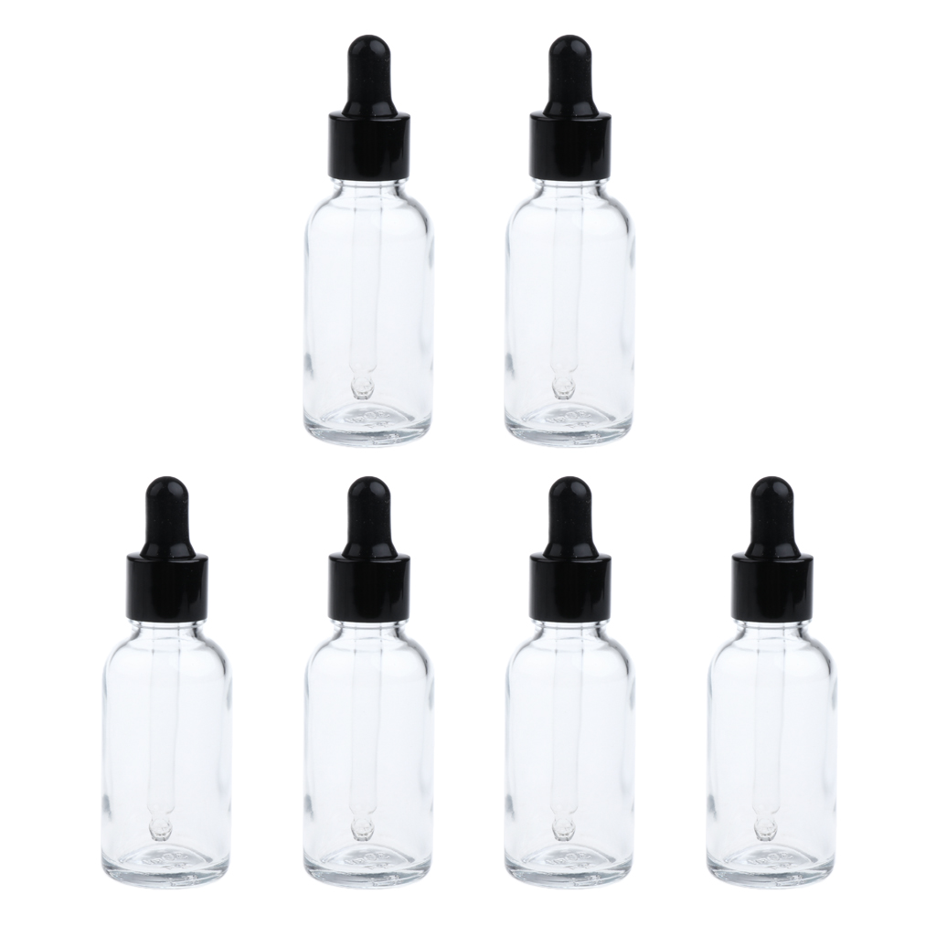 6pcs Empty Amber Bottle Essential Oil Liquid Aromatherapy+Dropper Cap 100ml