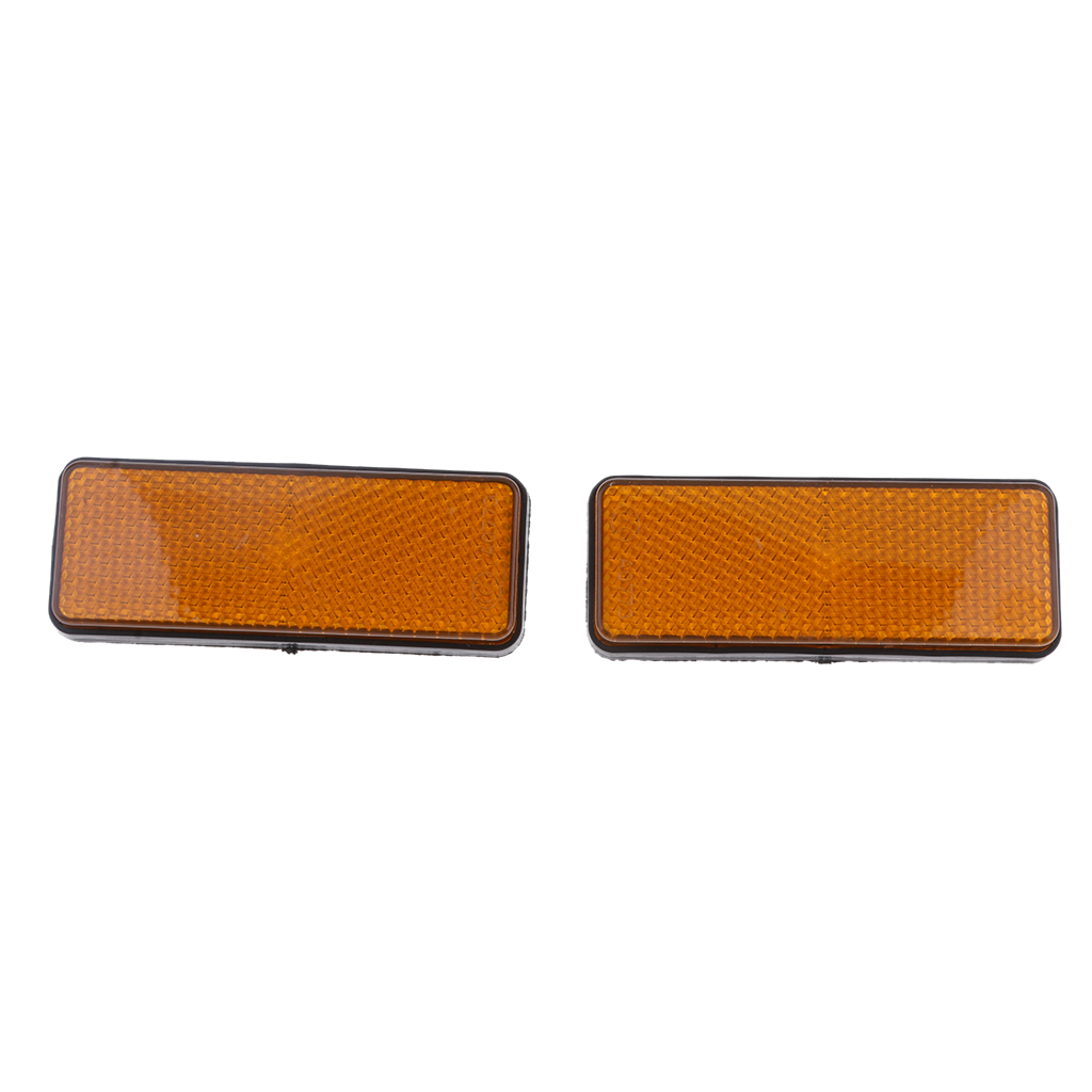 2 X Yellow Trailer Truck Rectangle Reflectors Reflector for ATV Bikes Dirt Bike