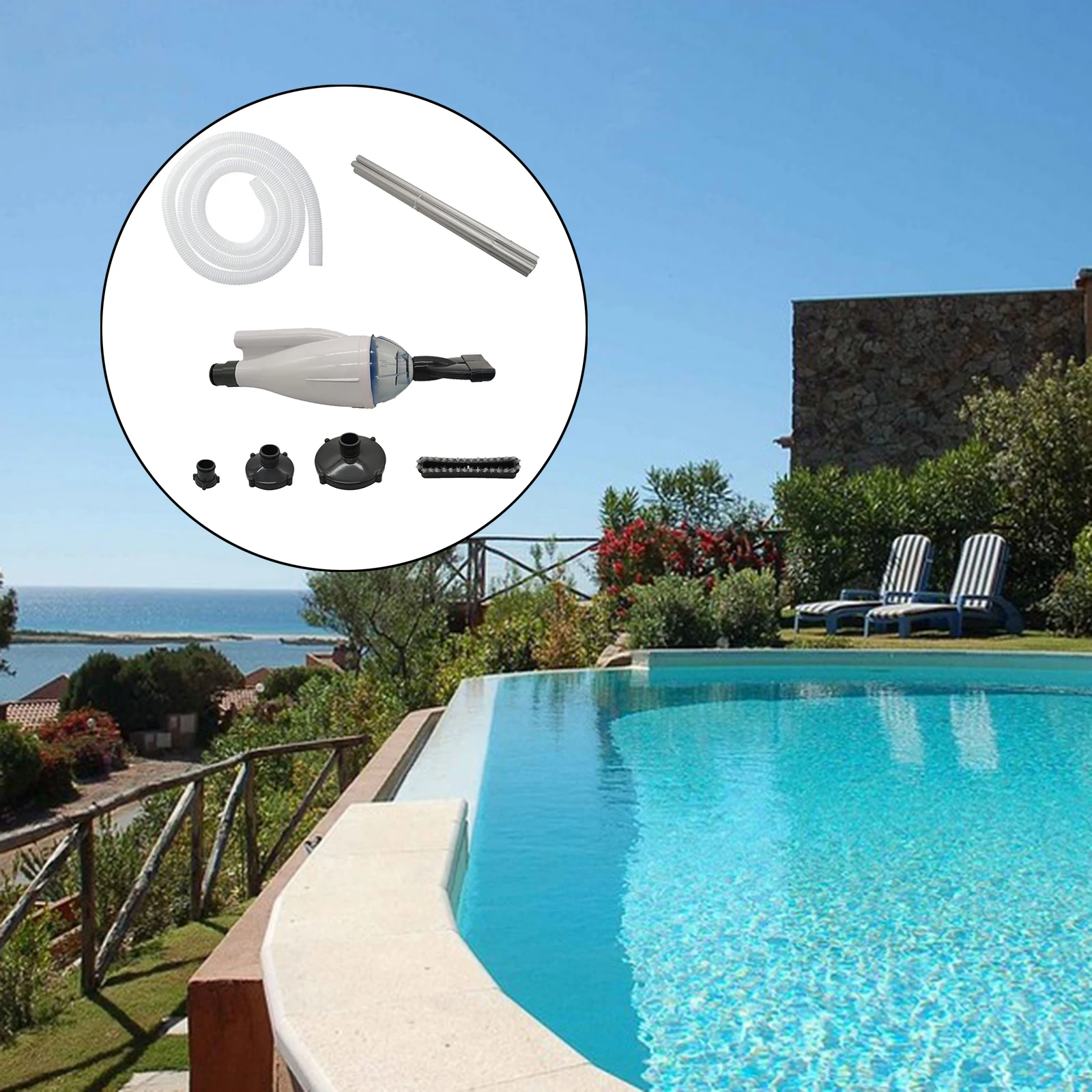 Hand Held Jet Vacuum Cleaner for Home Pools with 5M Hose Spa & Hot Tub Suction Vacuum Cleaner