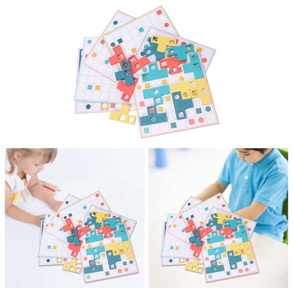 Wooden Tangram Jigsaw Board Puzzles Blocks Puzzle Brain Teasers Toy Early Educational Toy Gifts