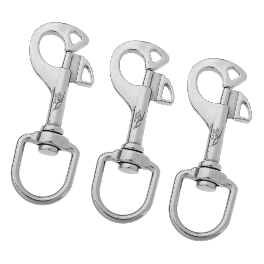 3pcs Eye Bolt Snap Scuba Single End Snap Hook Clip Diving Hook for Pet Luggage Torch Keychain Holder Tool