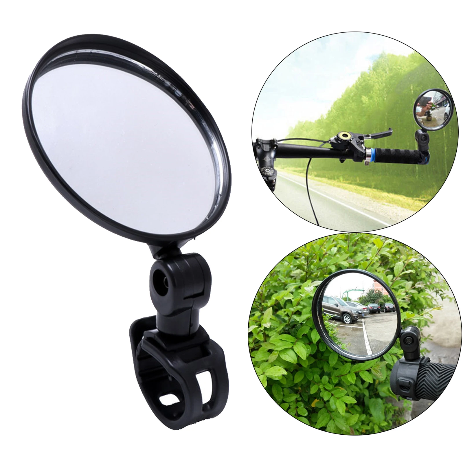 Glass Lens Handlebar Bike Mirror, Safe Rearview Mirror, Bicycle Mirror, Cycle Mirror, Fit for 15-35mm Handlebars
