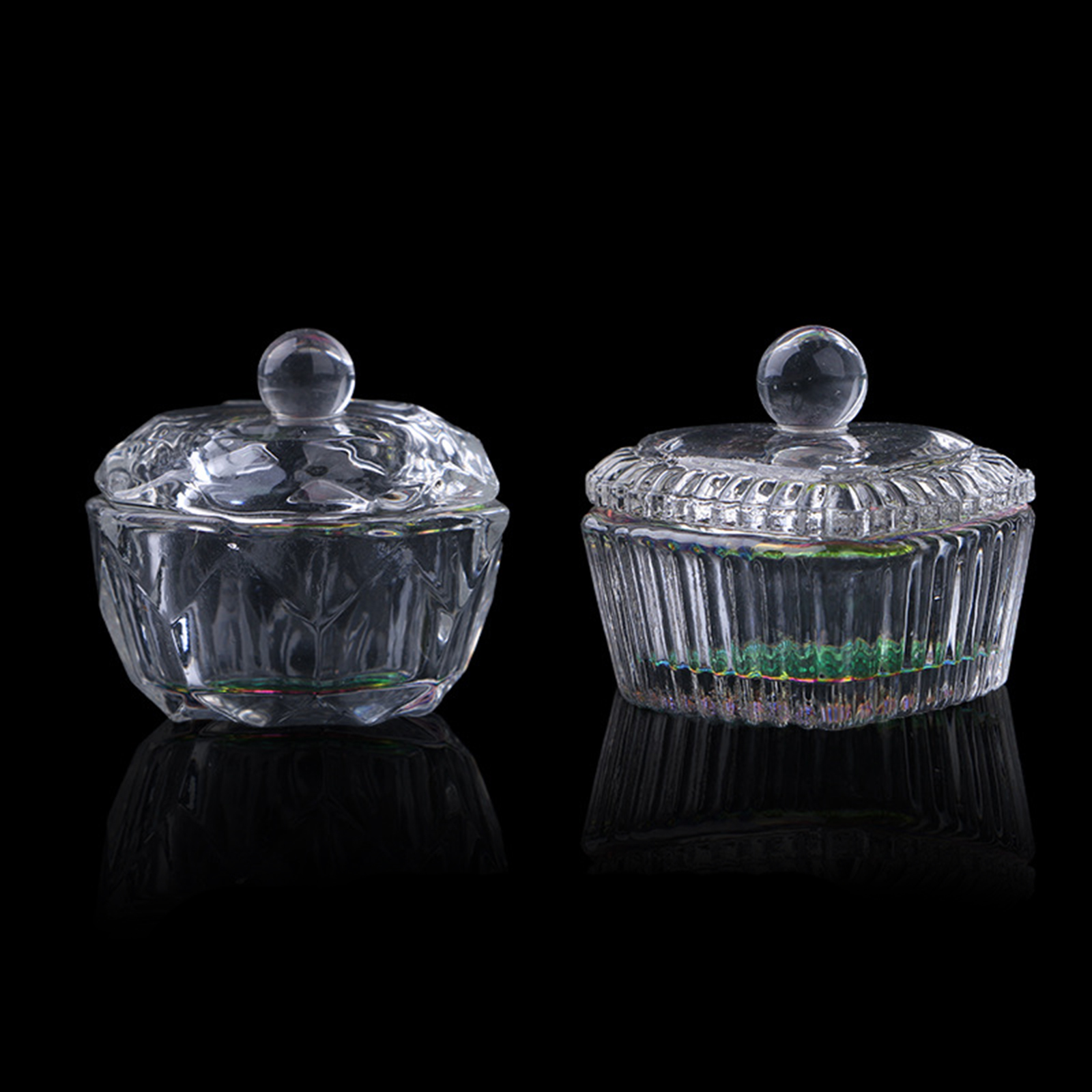 Liquid Powder Dappen Dish Crystal Glassware with Lid for Nail Art Dappen Dish Bowl Glass Crystal Cup Glassware