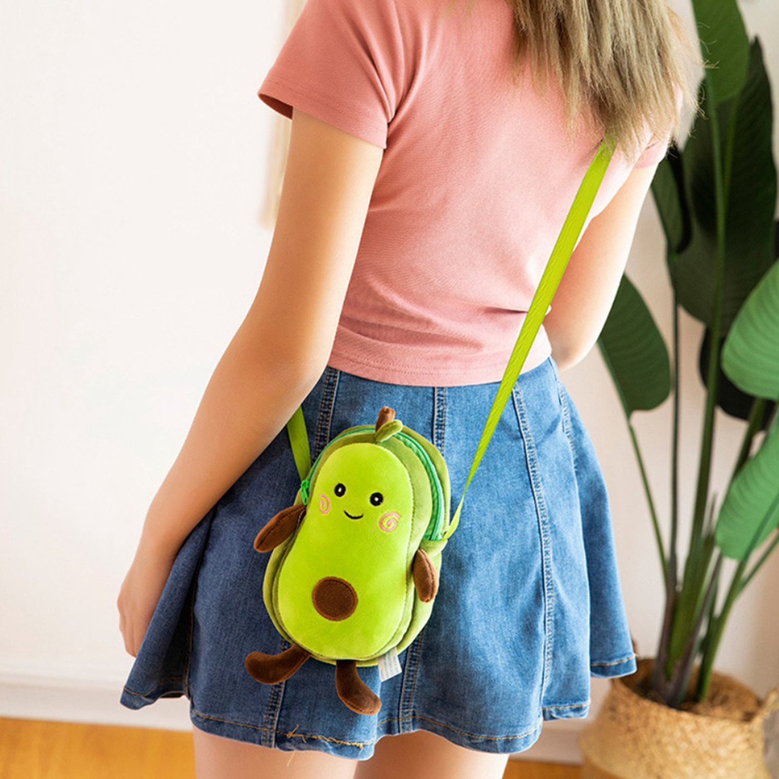 Girls Avocado Shape Shoulder Messenger Bag Tote Messenger Satchel