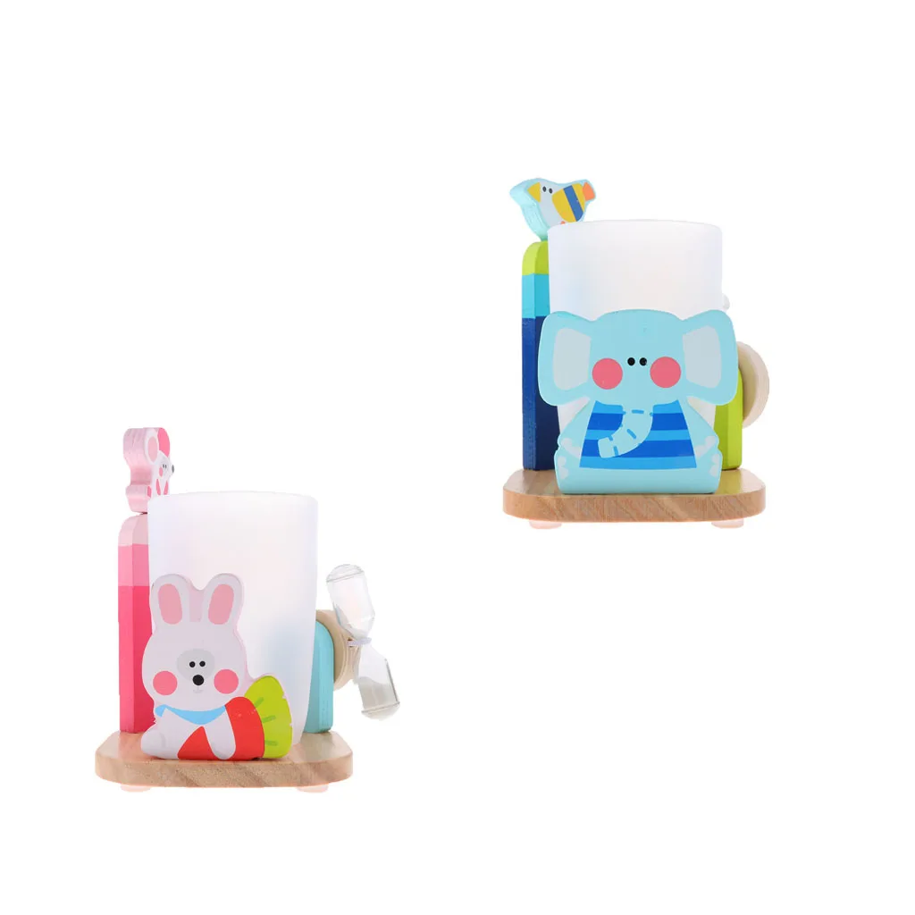 Lovely Cartoon Toothbrush Cup Holder with 3 Minutes Timer for Kids