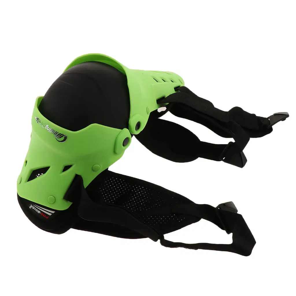 2Pieces Light Green Motorcycle Racing Plastic Anti-Slip Protective Knee Pads