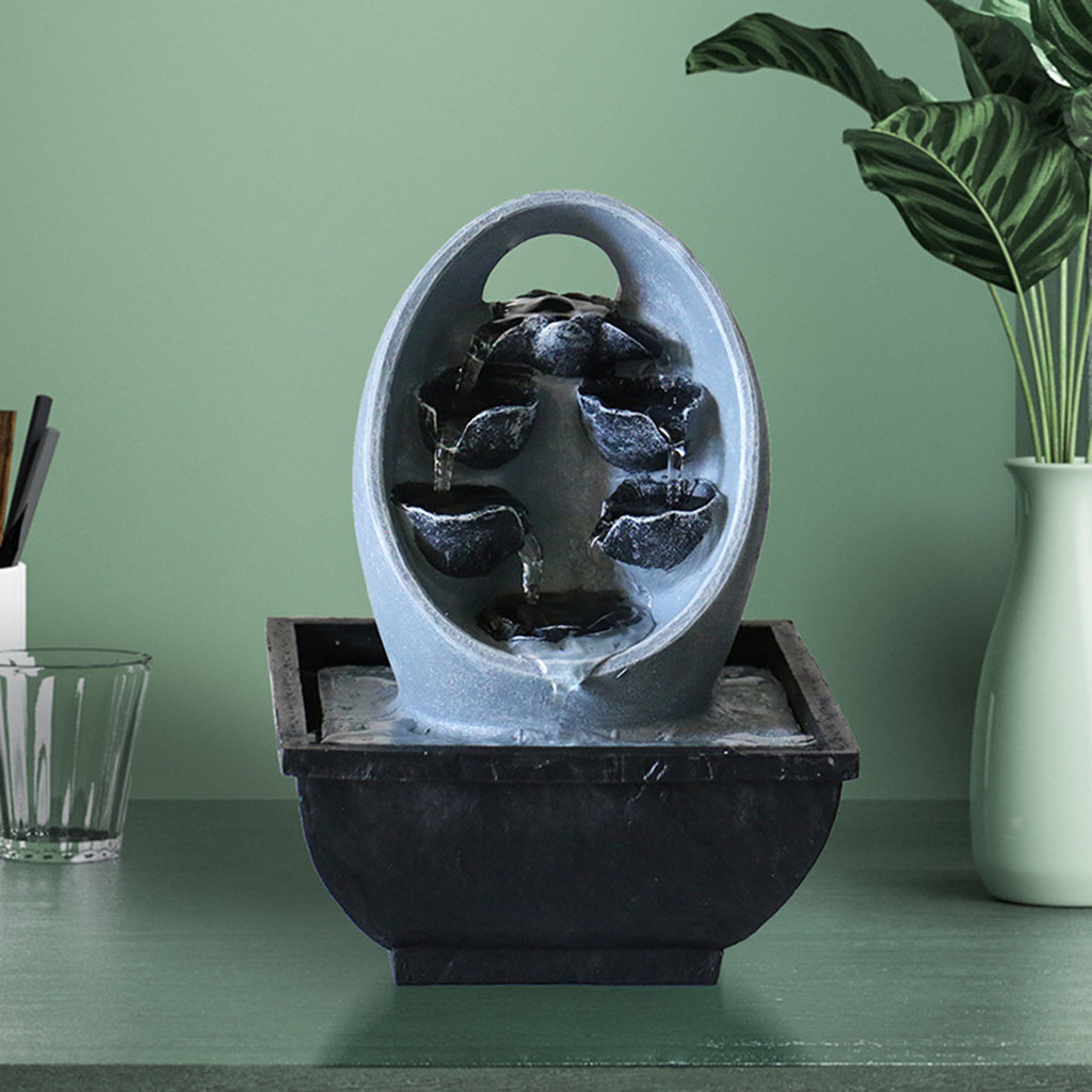 Flowing Water Decoration USA Standard Modern Style Water Feature Flow Water Adornments for Living Room Office Bedroom