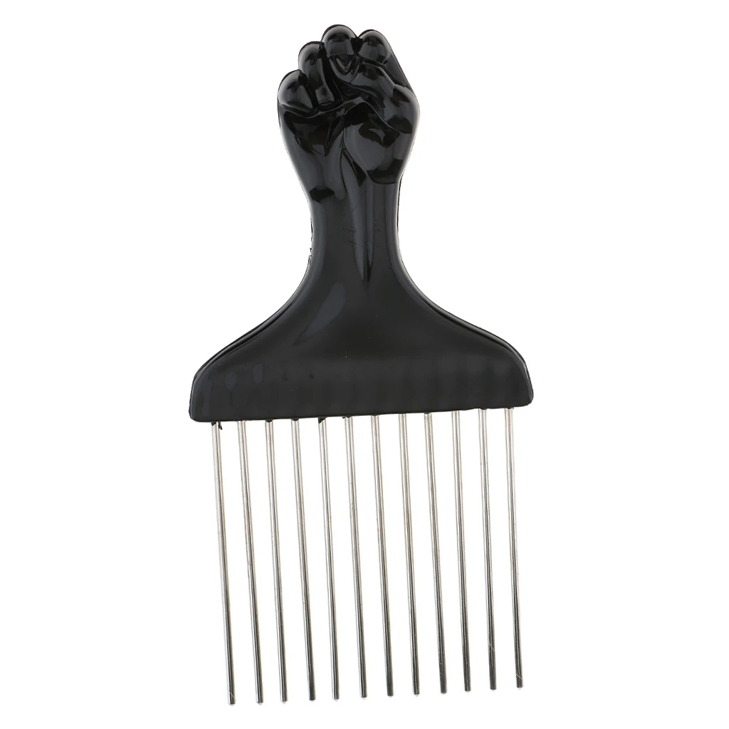 Wide Teeth Metal Afro Comb Insert Curly Hairbrush Hair Fork Pick Comb Stainless Steel Salon Hair Cutting Styling Barbers Comb Wide Teeth Metal Afro Comb Insert Curly Hairbrush Hair Fork Pick Comb Stainless Steel Salon Hair Cutting Styling Barbers Comb