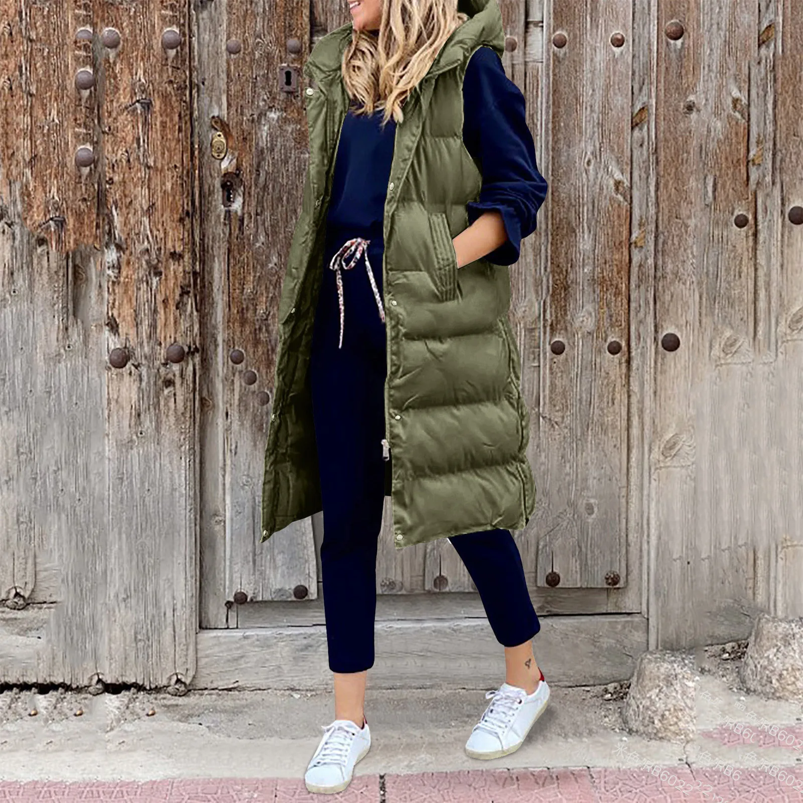 EMMA Women’s Winter Cosy Warm Down Hooded Vest Jacket Quilted Zip Cotton Padded Gilet Lightweight Loose High Neck Sleeveless Outwear Waistcoat Plus Size 