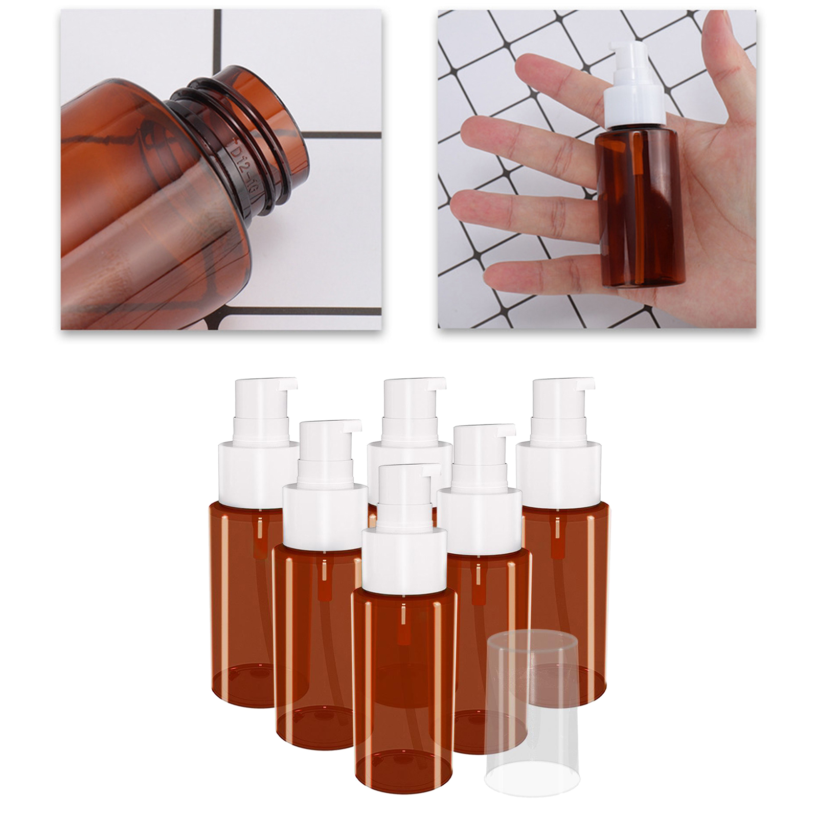 6pcs 60ml Essential Oil PET Empty Bottles Lotion Containers Travel New