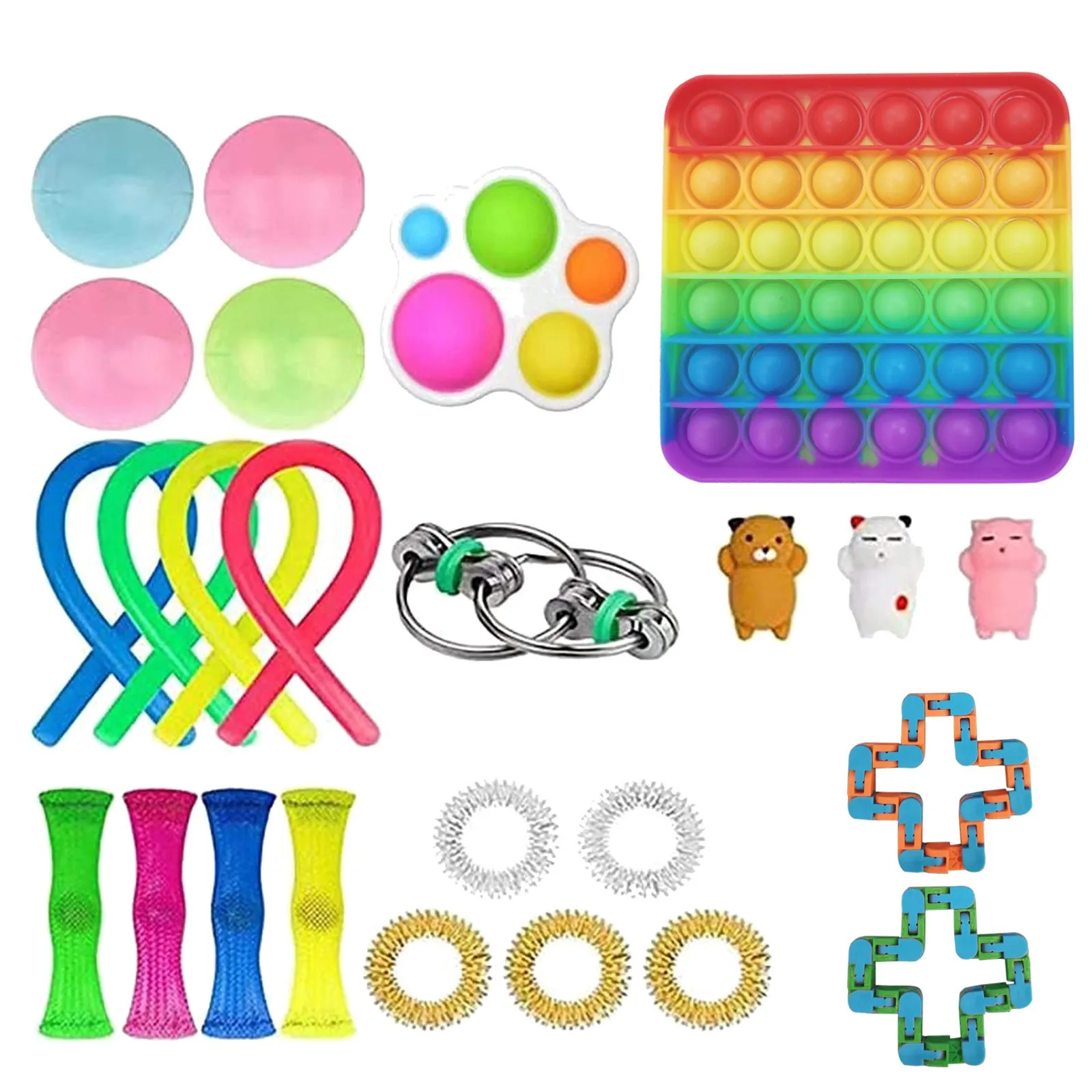 1-25PCS Bubble Fidget Sensory Toy Autism Stress Relief Kids Education Spielzeug 