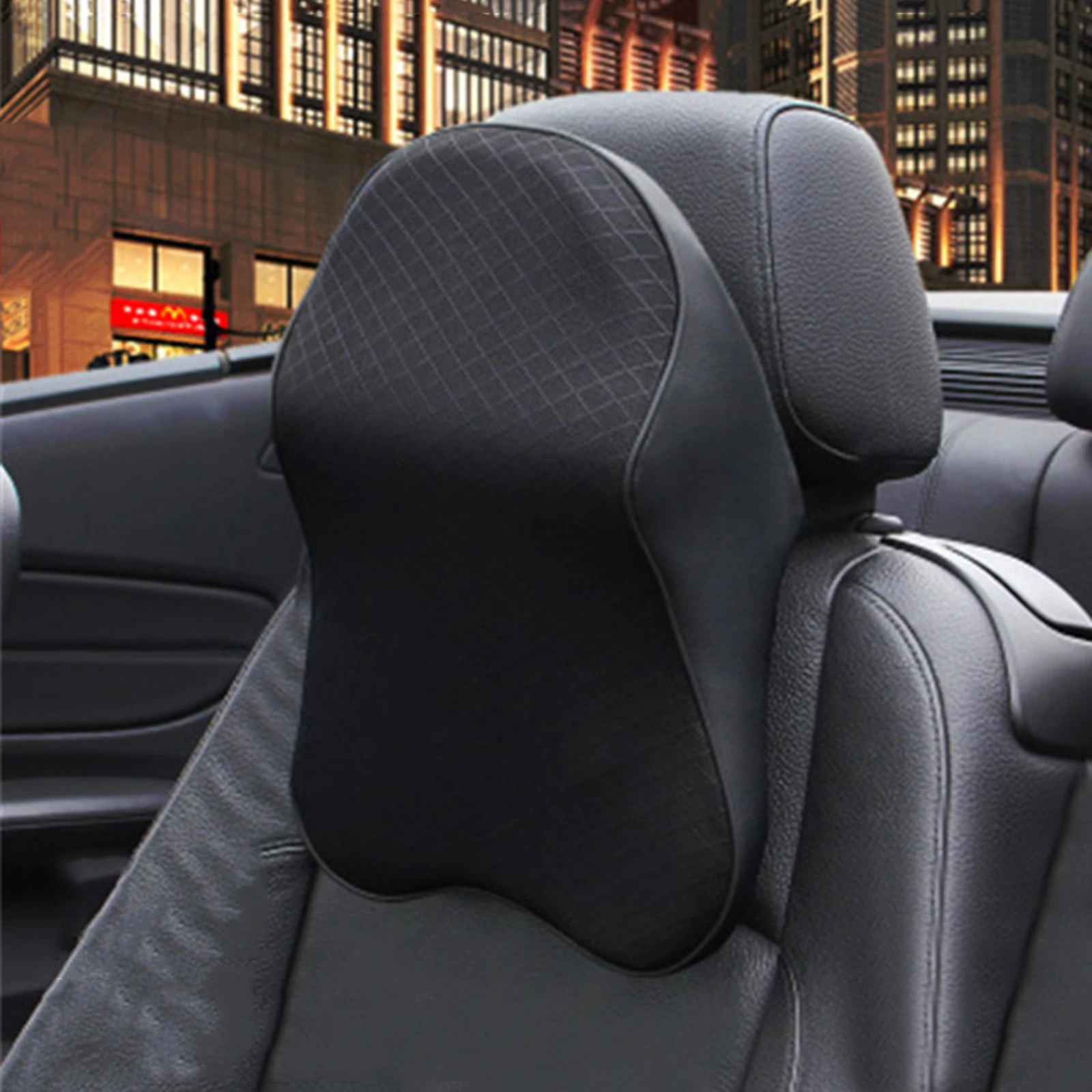 Car Neck Cushion for Driving Car Seat Neck Pillow Headrest Cushion Lumbar Support Neck Rest Cushion 3D Memory Foam