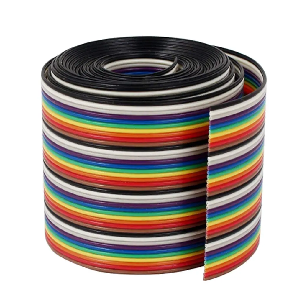 1M 40 Pin 1.17mm Rainbow Color Flat Ribbon Cable Wire Rainbow Cable New