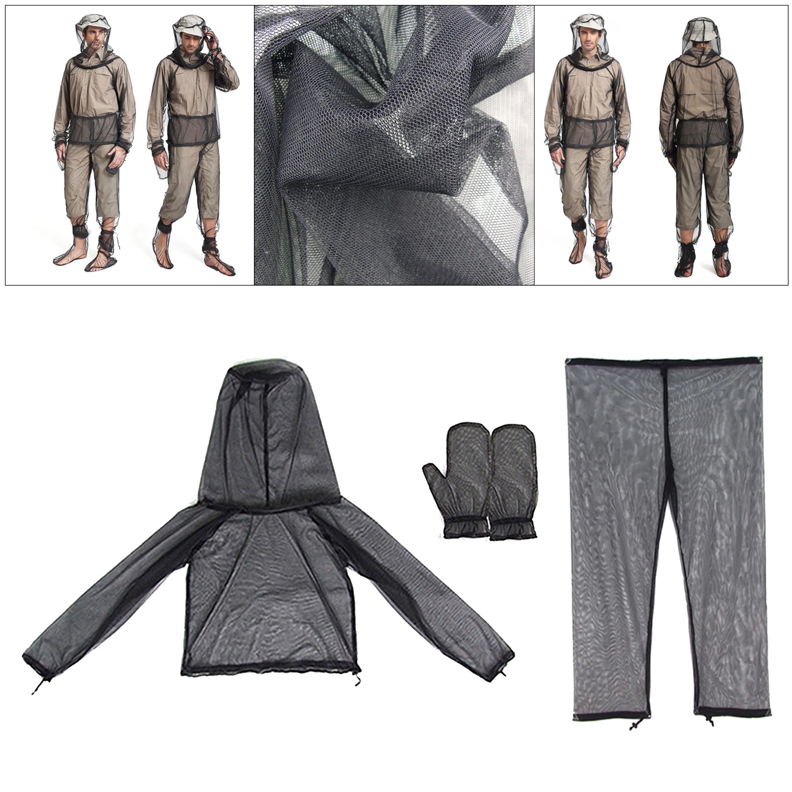Anti-Mosquito Suit Bee Mesh Jacket Coat Pant Gloves Outdoor Protection