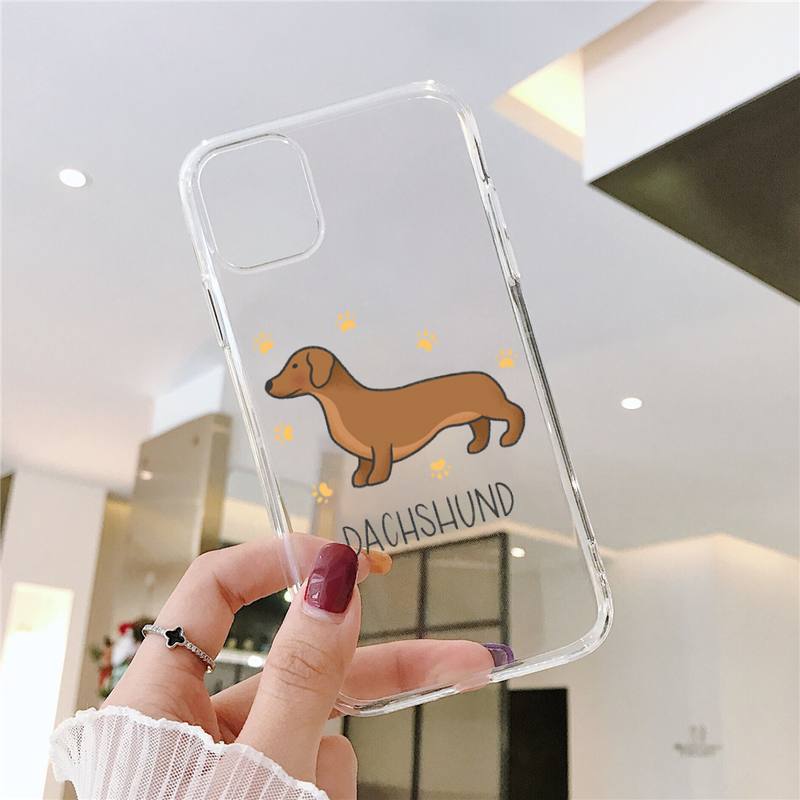 best case for iphone 13 pro max Cartoons Dachshund Bulldog Phone Case Transparent for iPhone 11 12 13 mini pro XS MAX 8 7 Plus X SE 2020 XR iphone 13 pro max case leather