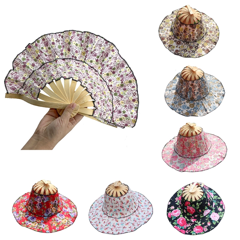 hand fan hat