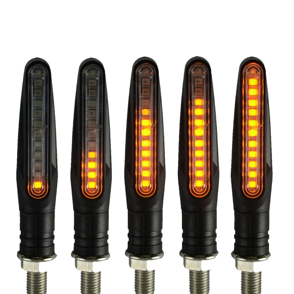 2pcs Flowing Motorbike LED Turn Signal Lights Flashing Turning Indicators Brake