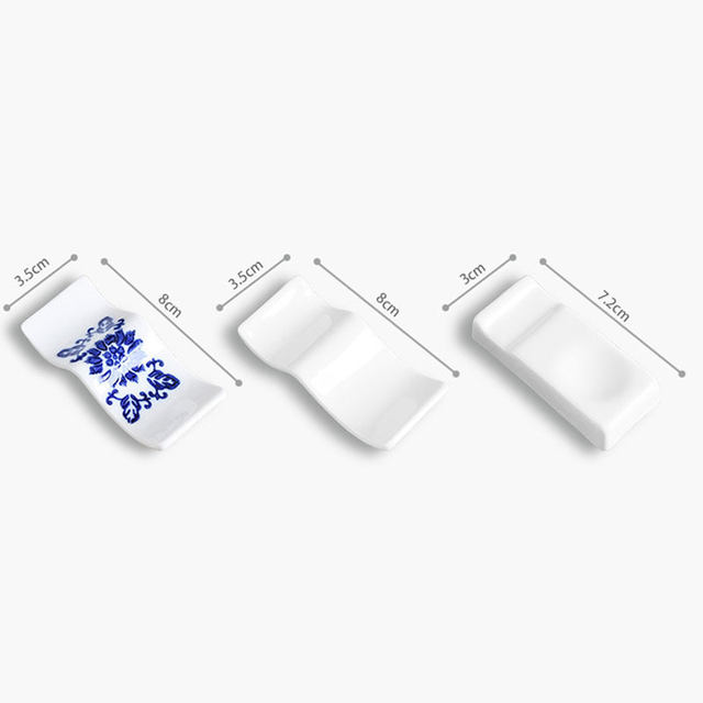 Portabacchette In Ceramica Blu E Bianco - Set 6 Pezzi 5.5x1.4x1.3 Cm | Per Casa E Ristorante - Foto 4