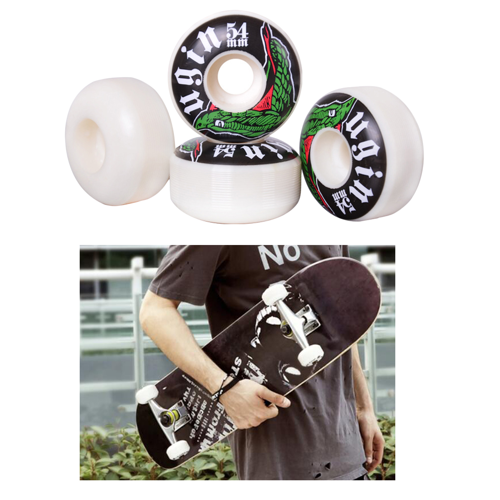 4Pack PU Skateboard Wheels Replacement Roller Cruiser Wheel Outer Case