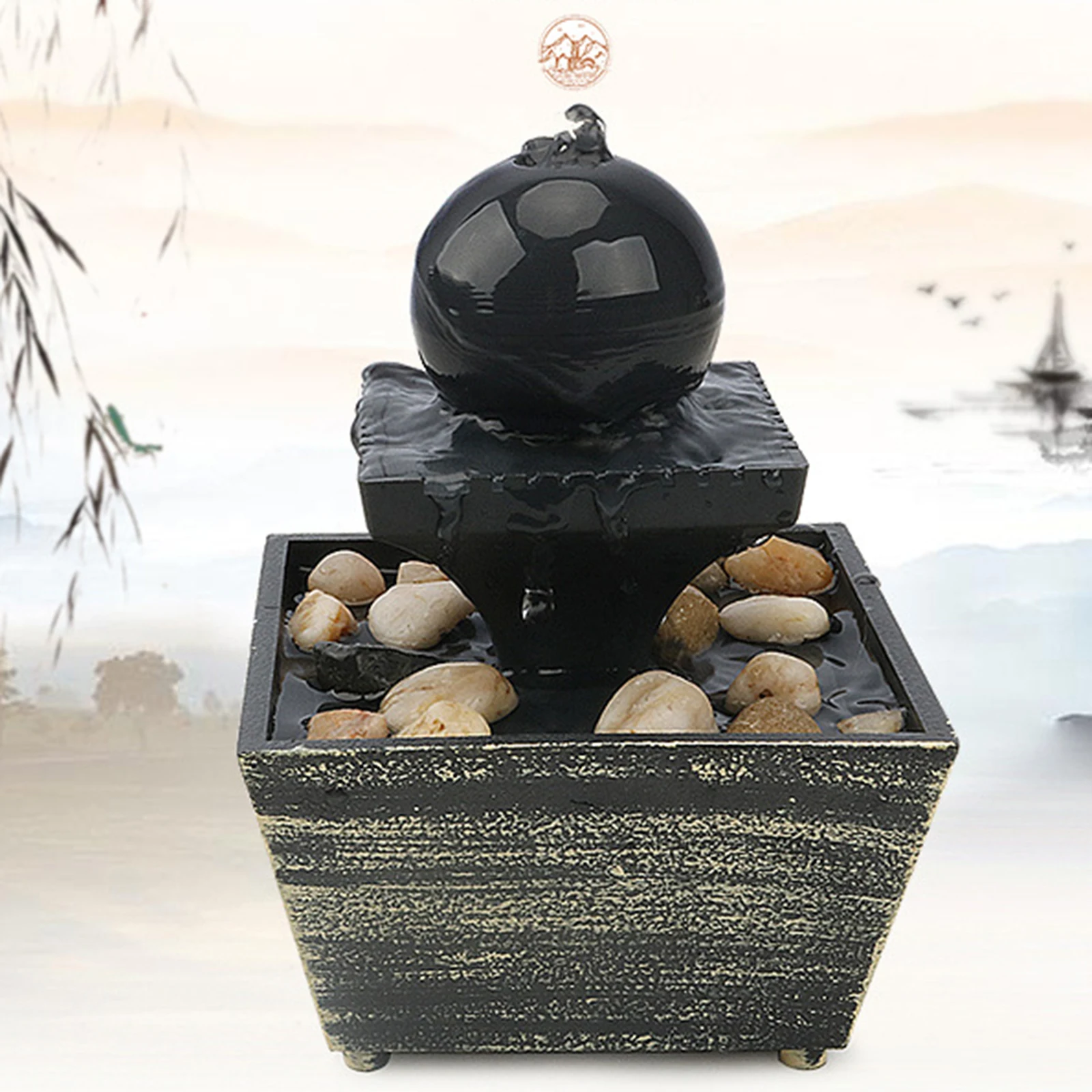 Feng Shui Tabletop Water Fountain Decor Home Decor Gifts for Friends Family
