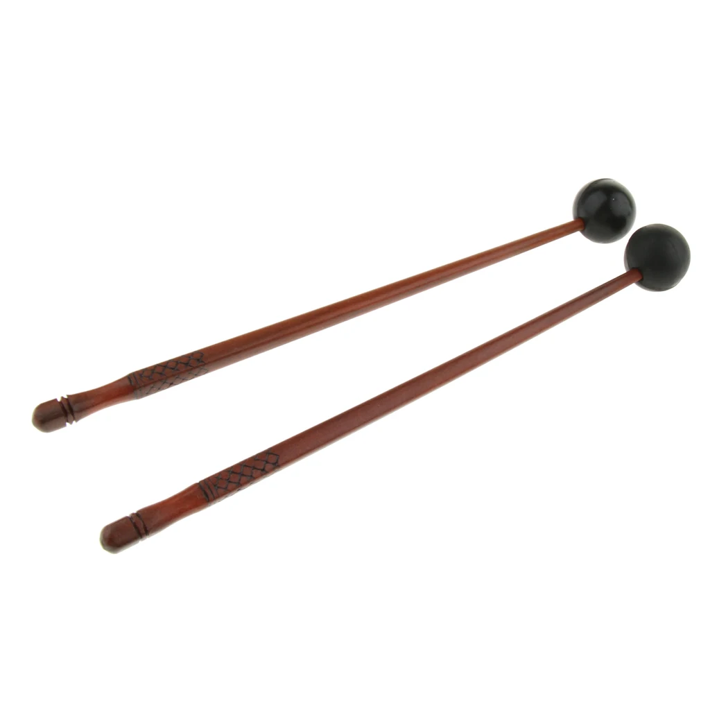 Finest 1 Pair Replacement Percussion Steel Tongue Drum Sticks Wooden Handle Rubber Head, 235mm